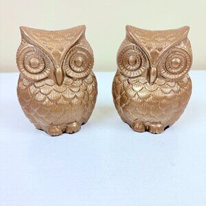 🦉 Vintage Solid Brass Owl Figurines | Pair | Boho Home Decor